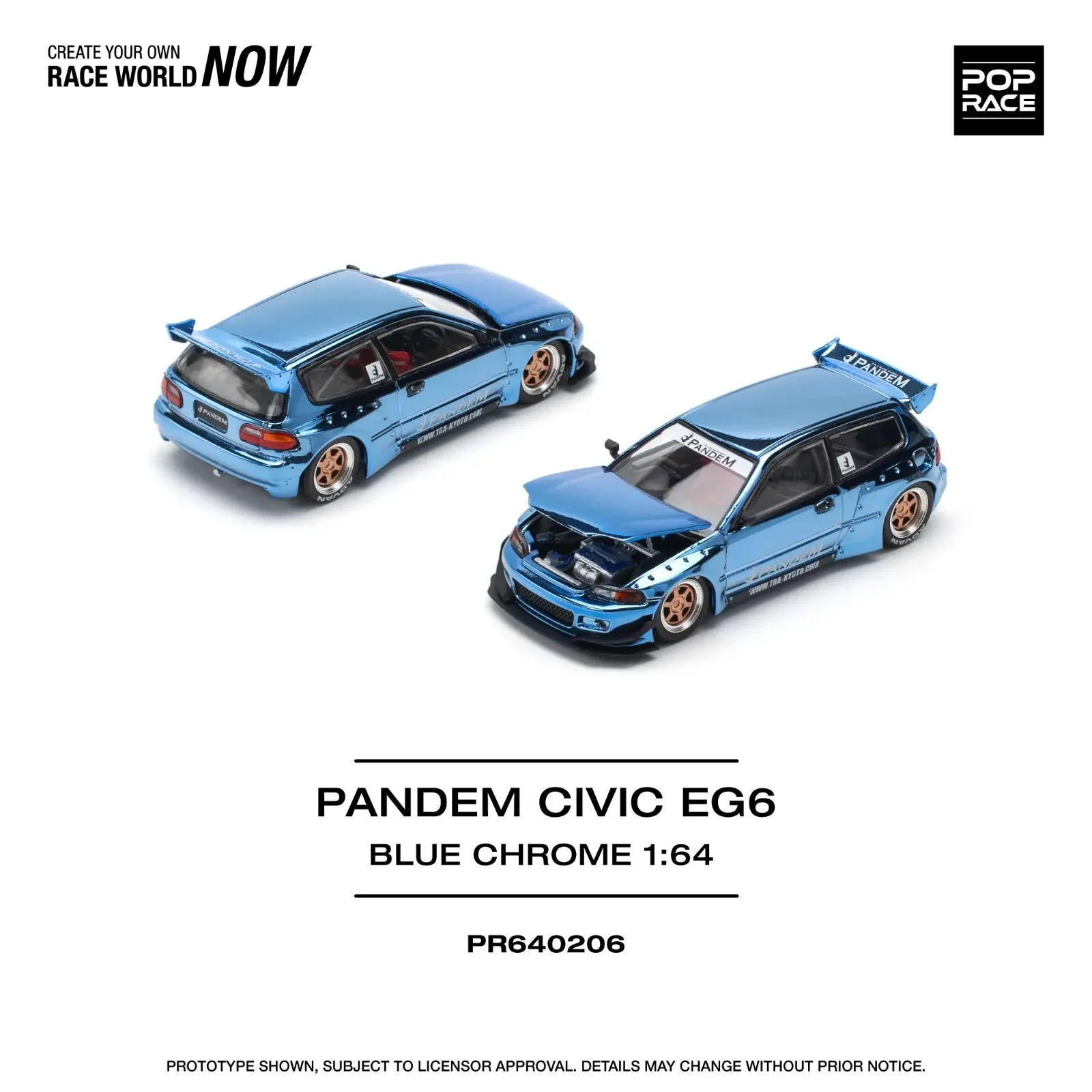 POP RACE PANDEM CIVIC EG6 1:64 (PR64-206)