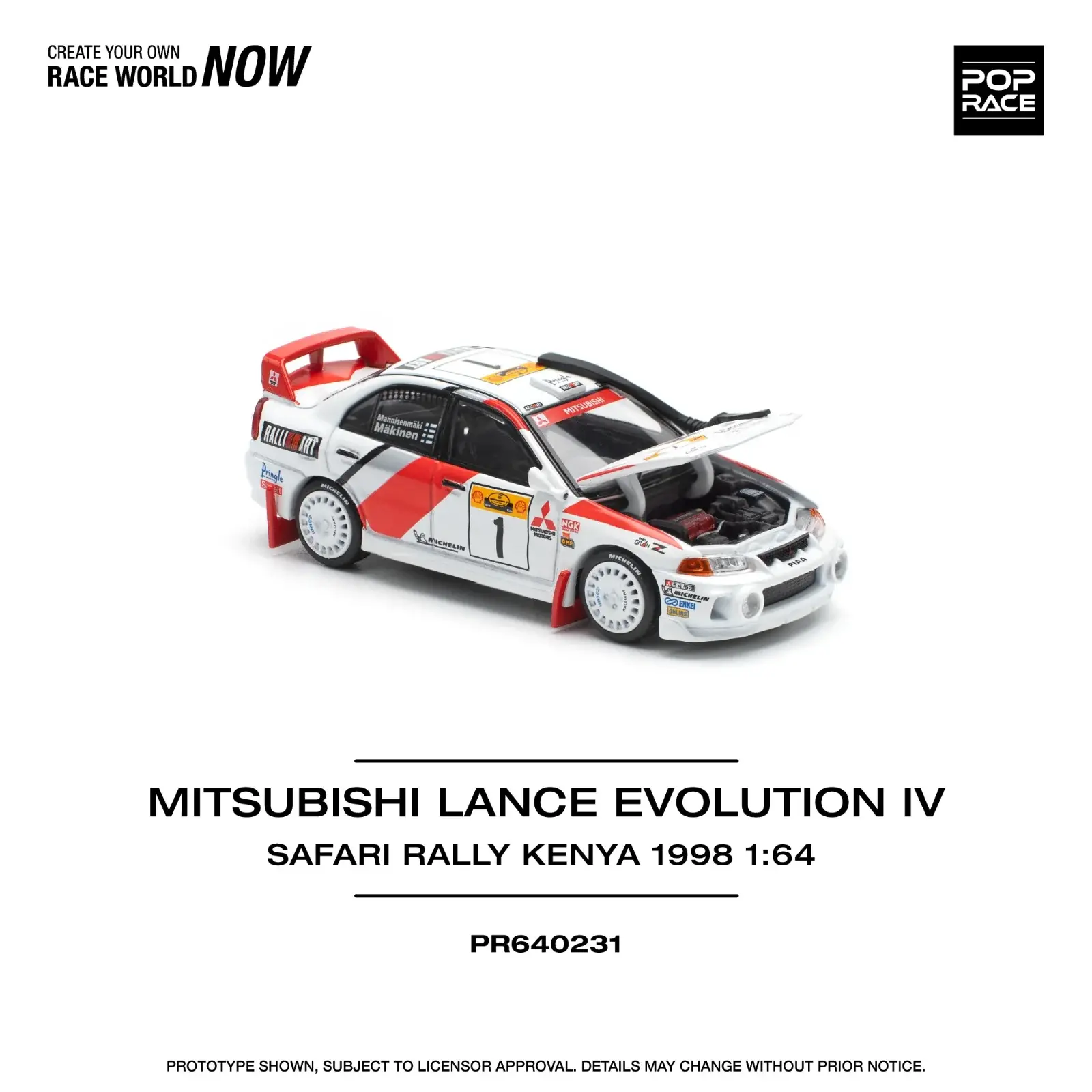 POP RACE MITSUBISHI LANCER EVO IV 1:64 (PR64-231)