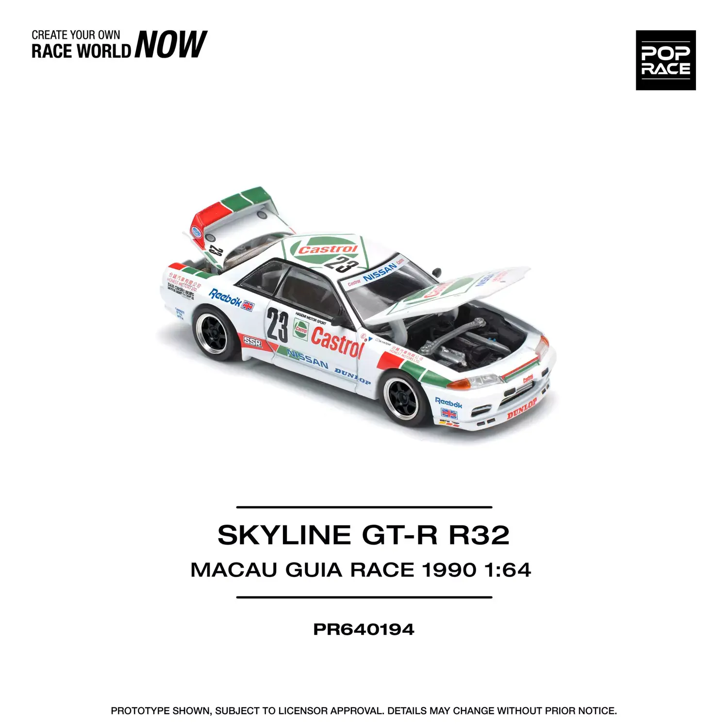 POP RACE SKYLINE GT-R BNR32 1:64 (PR64-194)
