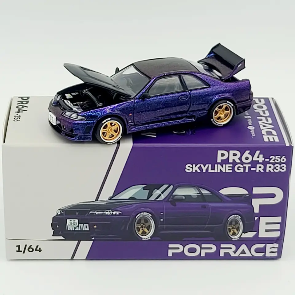 POP RACE NISSAN SKYLINE GT-R R33 1:64 (PR64-256)