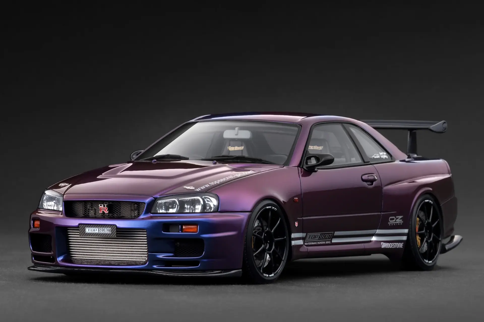 IGNITION MODEL TOP SECRET 34GT-R (BNR 34) PURPLE METALLIC 1:18 (IG3850)