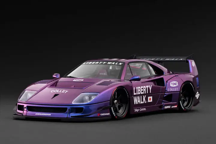 IGNITION MODEL LB-WORKS F40 PURPLE METALLIC 1:18