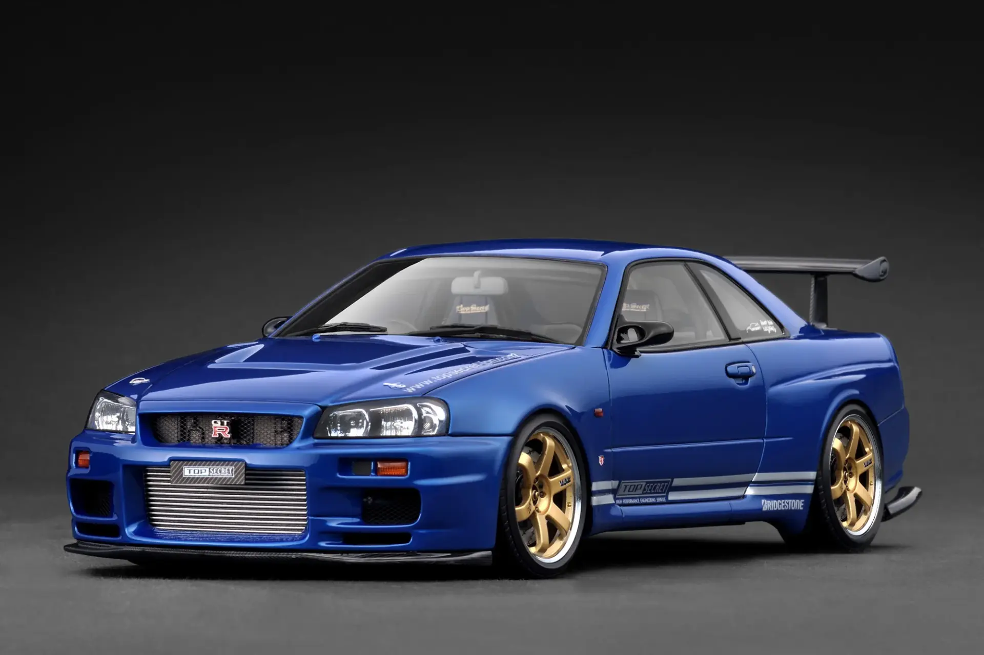 IGNITION MODEL TOP SECRET 34GT-R BLUE METALLIC 1:18