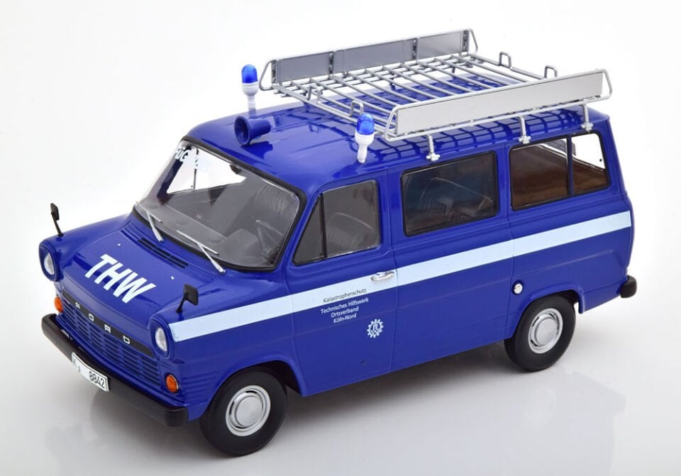 KK SCALE FORD TRANSİT THW COLOGNE WITH ROOF RACK 1:18