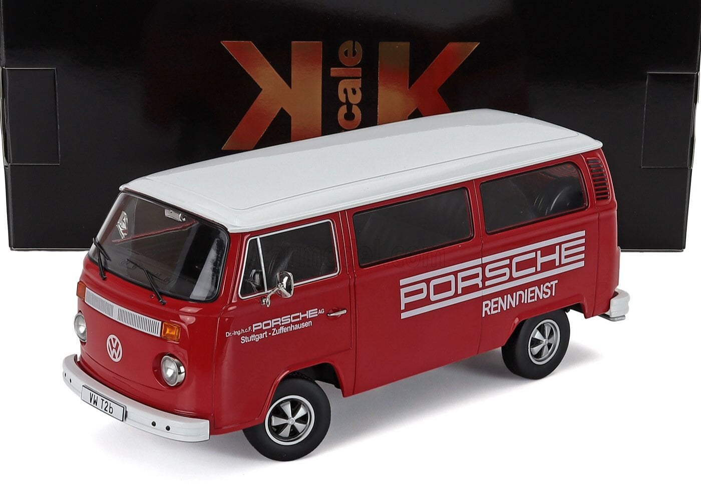 KK SCALE VOLKSWAGEN T2B BUS DELIVERY VAN ''RENNDIENST'' 1972 1:18