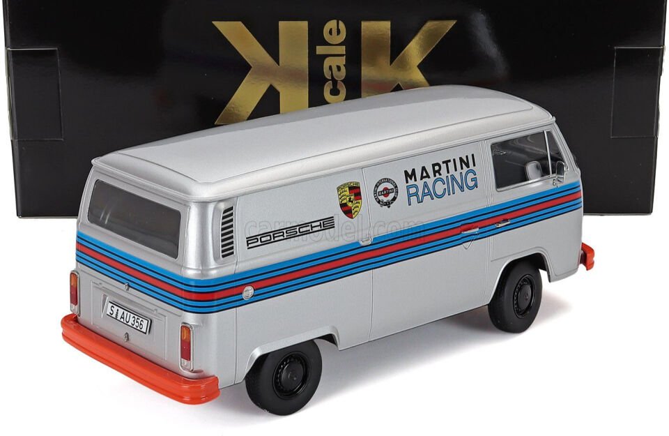 KK SCALE VOLKSWAGEN T2B BUS DELIVERY VAN ''PORSCHE MARTINI RACING'' 1972 1:18(Kopya)