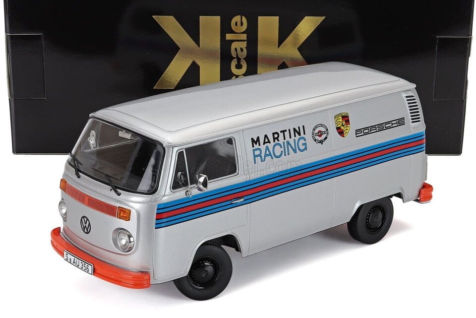 KK SCALE VOLKSWAGEN T2B BUS DELIVERY VAN ''PORSCHE MARTINI RACING'' 1972 1:18(Kopya)