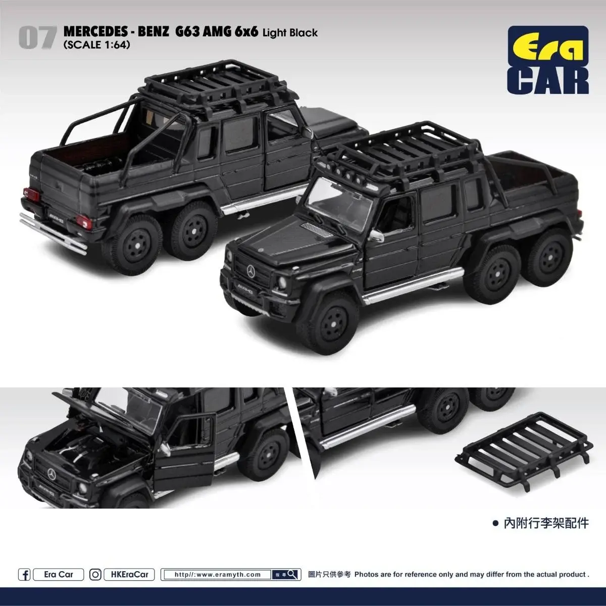 ERA CAR MERCEDES-BENZ G63 AMG 6X6 LIGHT BLACK 1:64
