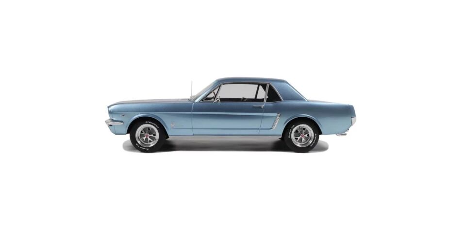 OTTO FORD MUSTANG V8 HARDTOP SILVER BLUE PONY 1965 1:12