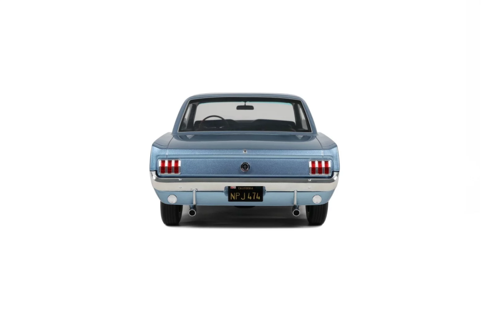 OTTO FORD MUSTANG V8 HARDTOP SILVER BLUE PONY 1965 1:12