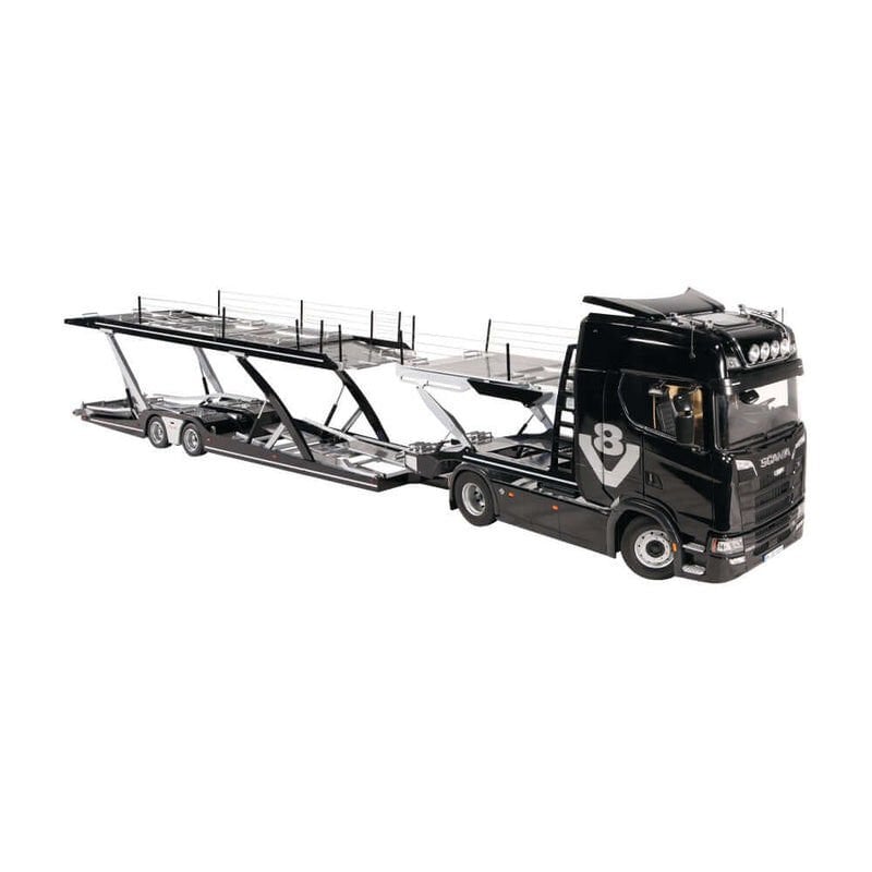 Scania V8 730S 4x2 ve araba taşıyıcı 1:18