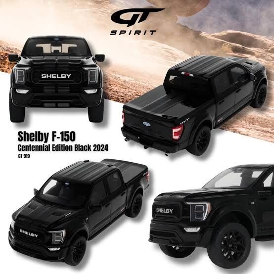 GT Spirit 2024 Shelby Ford F-150 Centennial Edition Pickup Truck Black 1:18