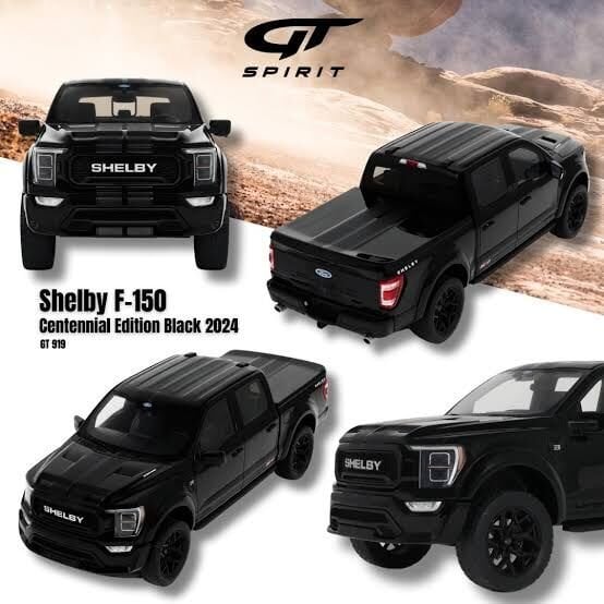 GT SPIRIT 2024 Shelby Ford F-150 Centennial Edition Pickup Truck Black 1:18
