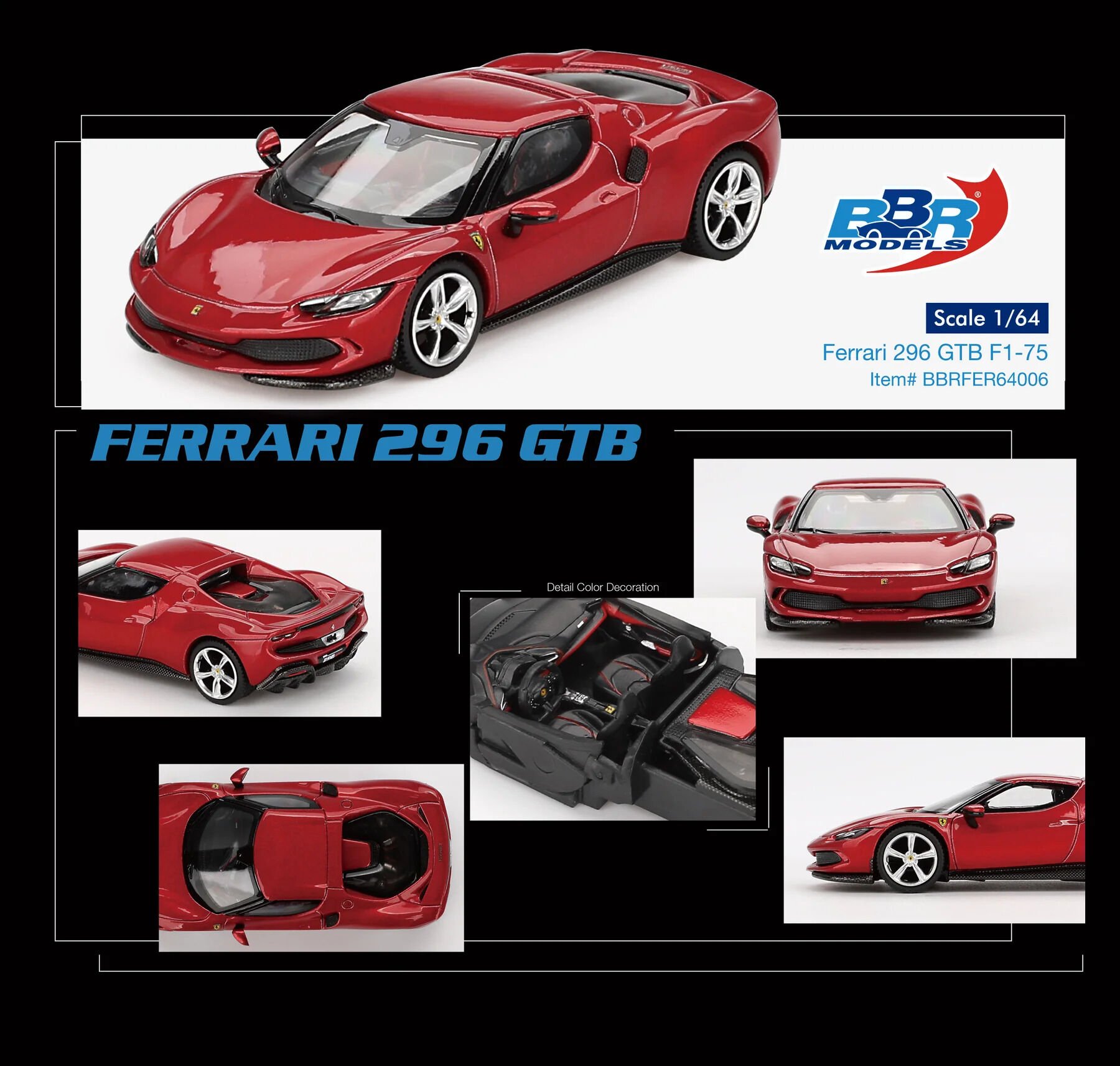 MINI GT BBR FERRARI 296 GTB BBRFER64006 1:64