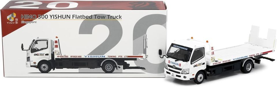 TINY HINO 300 YISHUN FLATBED TOW TRUCK (ATCSG64022) 1:64