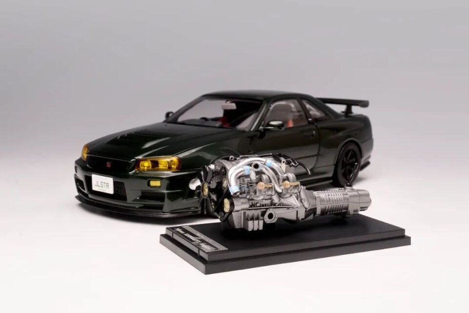 MOTORHELIX NISSAN SKYLINE GT-R R34 NİSMO Z-TUNE DARK GREEN 1:18 (M83408)