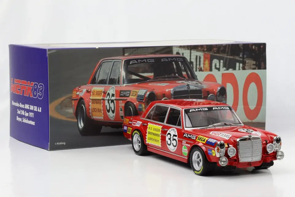 WERK83 MERCEDES-BENZ 300 SEL 6.8 #35 HEYER, SCHICKENTANZ 2nd 24h SPA 1971 1:18