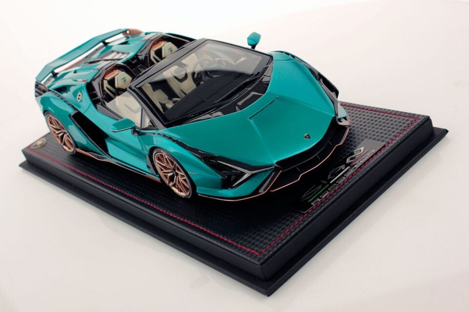 MR COLLECTION LAMBORGHINI SIAN ROADSTER BLU URANUS 1:18 (LAMBO047)