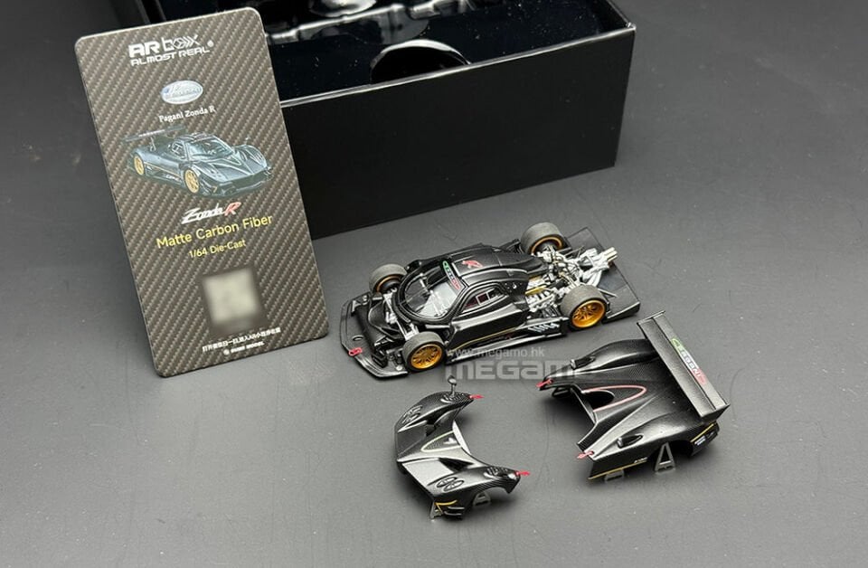 ALMOST REAL 1:64  AR Box Pagani Zonda R Matte Carbon Fiber HEC 2025 Diecast Model