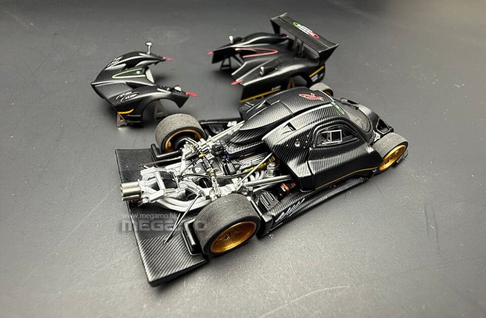 ALMOST REAL 1:64  AR Box Pagani Zonda R Matte Carbon Fiber HEC 2025 Diecast Model