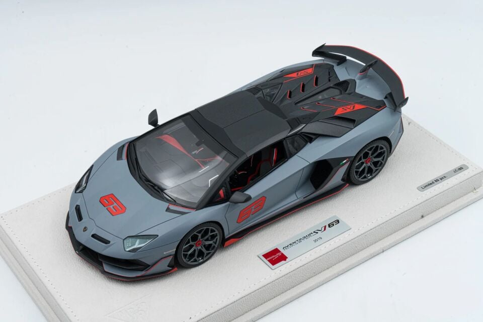 1/18 Make Up 2019 Lamborghini Aventador SVJ Roadster 63 Matt Gray