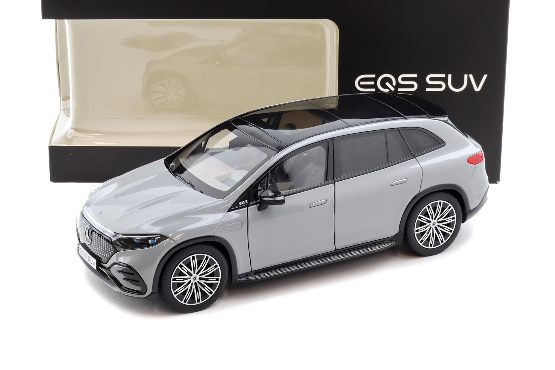1:18 NZG Mercedes EQS SUV X296 AMG Line alpine grey solid DEALER VERSION