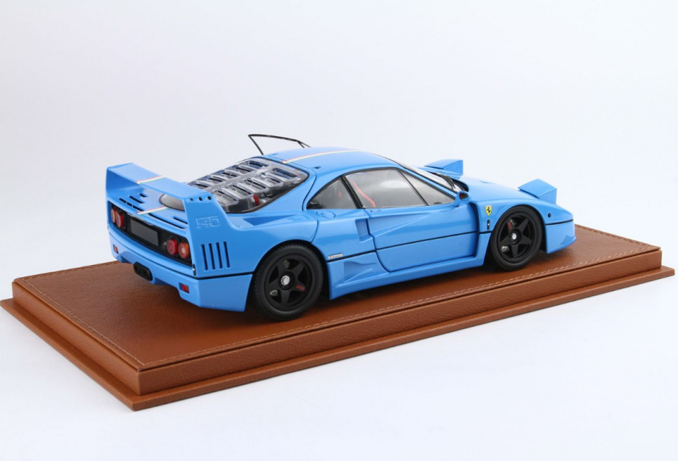 BBR-KYOSHO FERRARI F40 LIGHT BLUE ITALY FLAG STRIPE/BLACK WHEELS 1:18