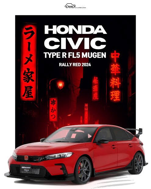 OTTO 1:18 2024 Honda Civic Type R FL5 Mugen Rally Red