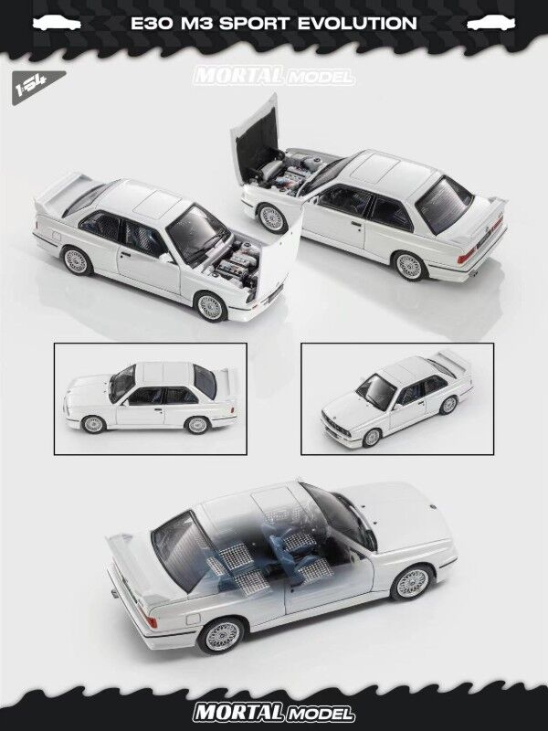 MORTAL MODEL BMW E30 M3 PEARL WHITE 1:64