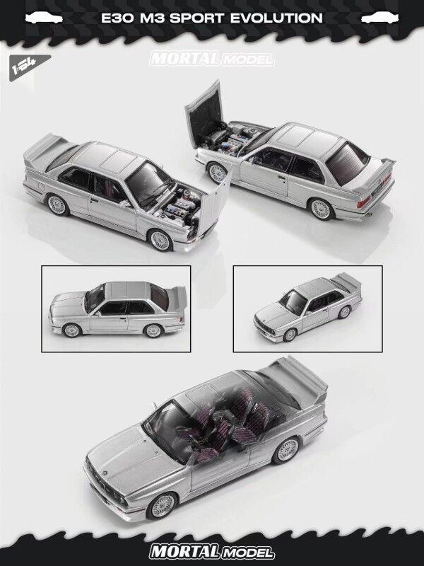 MORTAL MODEL BMW E30 M3 SILVER GRAY 1:64