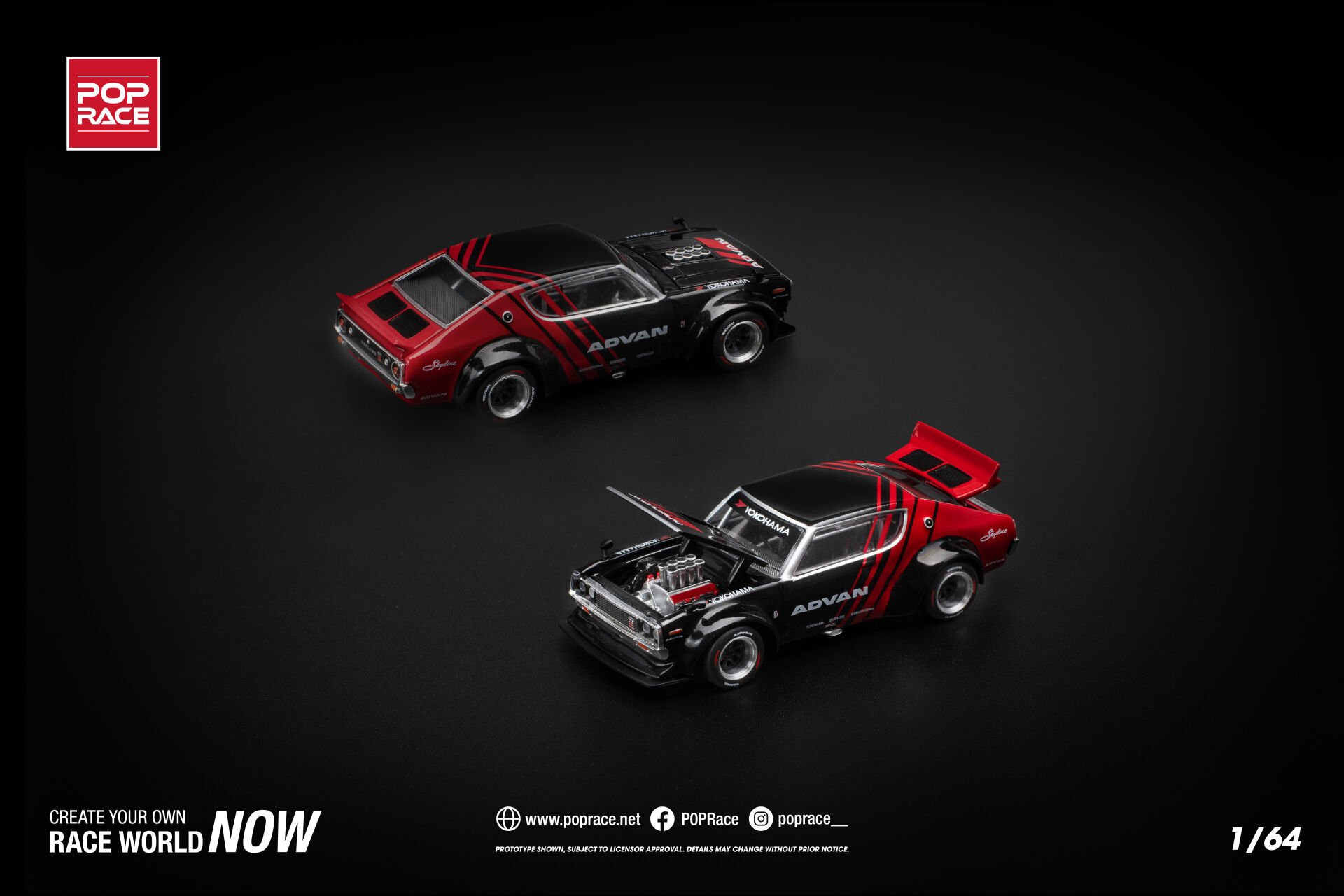 POP RACE NISSAN SKYLINE GT-R 1:64