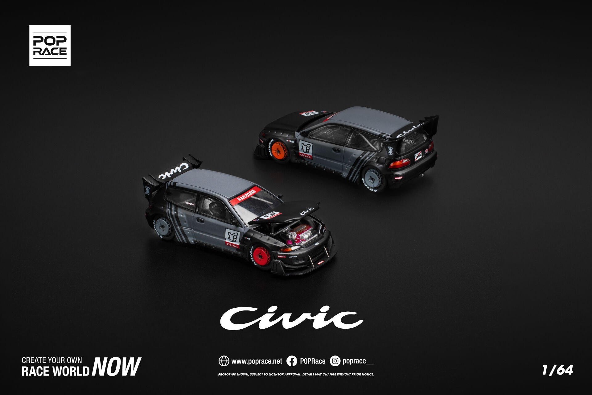 POP RACE PANDEM CIVIC EG6 1:64