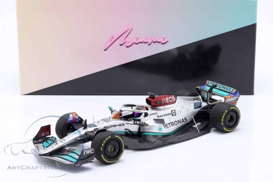 Minichamps 1:18 Mercedes-AMG F1 W13 #63 5. Miami GP F1 2022 (LIMITED 222)