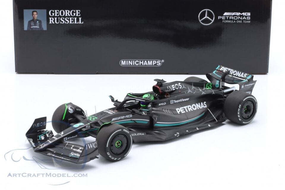 Minichamps 1:18 G. Russell Mercedes-AMG F1 W14 #63 7. Bahreyn GP Formula 1 2023