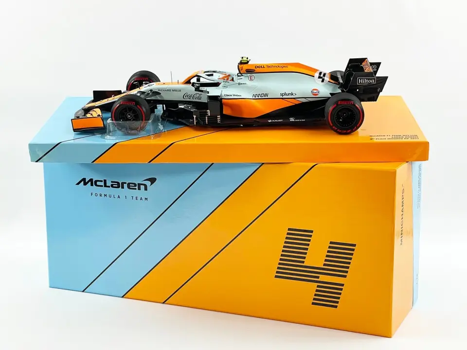 Minichamps 1:18 Mclaren F1 MCL35M #4 Lando Norris Monaco GP 2021 3rd Gulf Livery