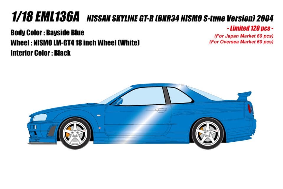 MAKE UP 1:18 NİSSAN SKYLİNE GT-R BNR34  NİSMO (LİMİTED 120 Pcs )