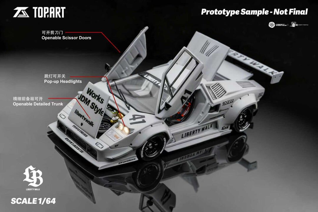 TOPART 1:64 LBWK Lamborghini Countach TAO640007