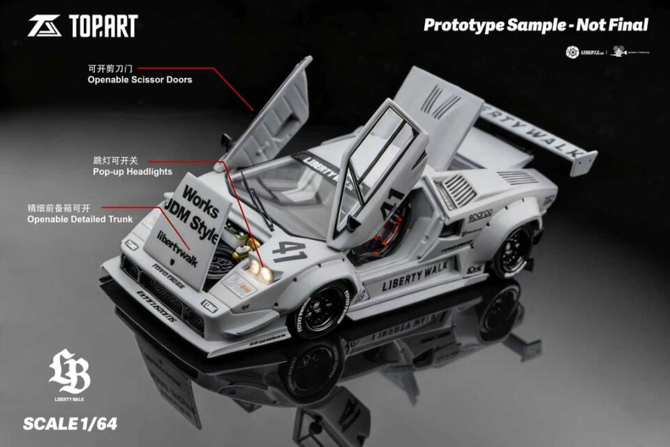 TOPART 1:64 LBWK Lamborghini Countach TAO640007