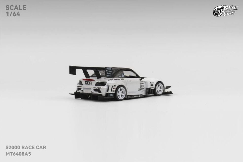 1/64 micro turbo Honda S2000 race car, white metallic