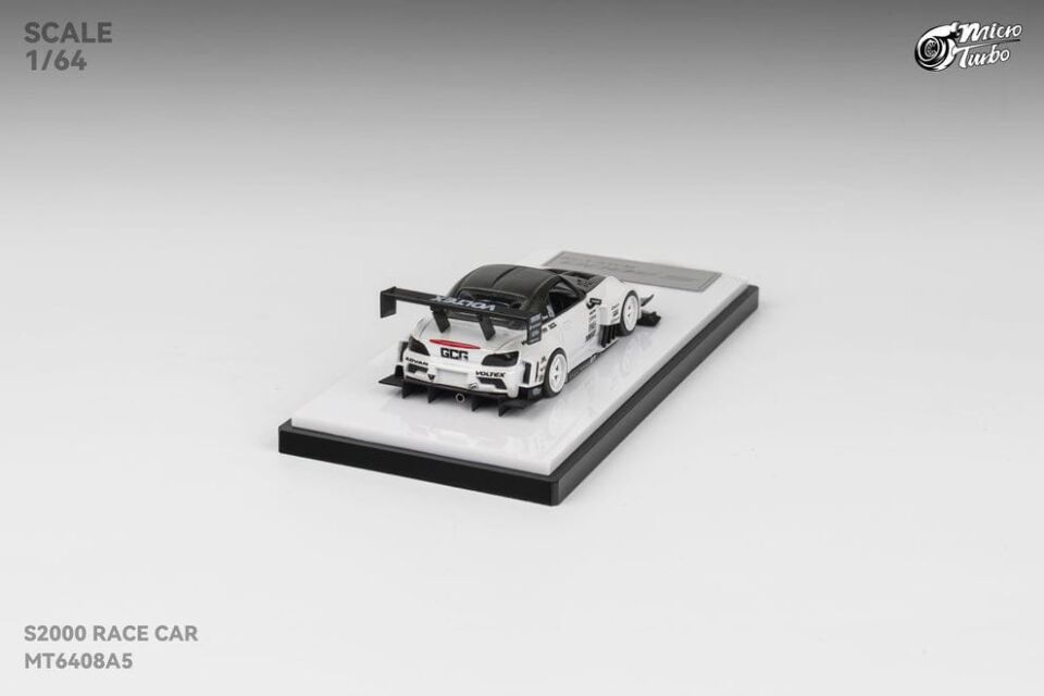 1/64 micro turbo Honda S2000 race car, white metallic