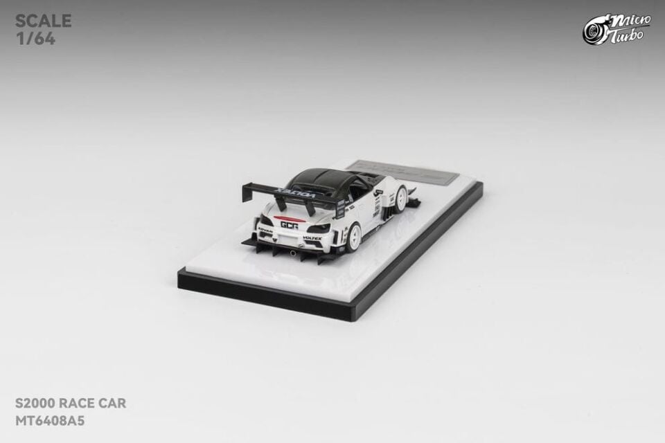 1/64 micro turbo Honda S2000 race car, white metallic