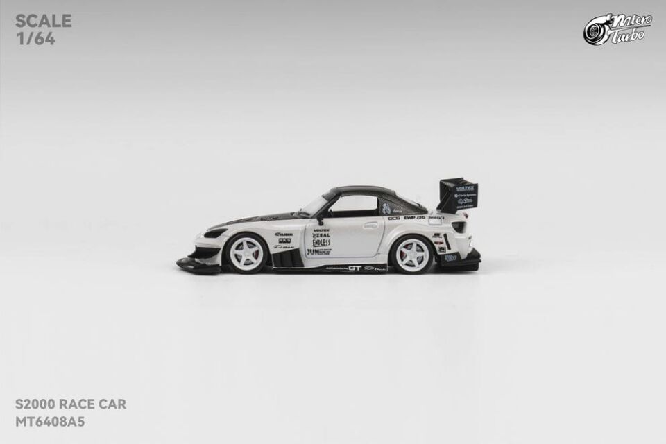 1/64 micro turbo Honda S2000 race car, white metallic