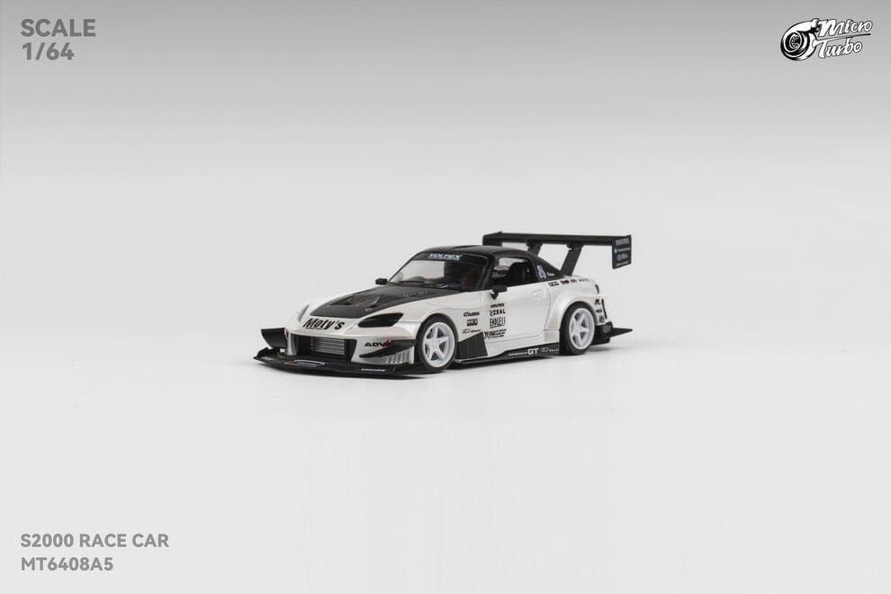 1/64 micro turbo Honda S2000 race car, white metallic