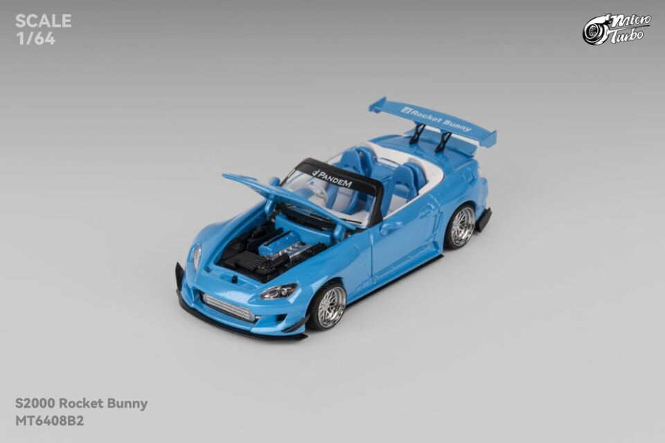 1/64 micro turbo Honda S2000 race car,  metallic blue