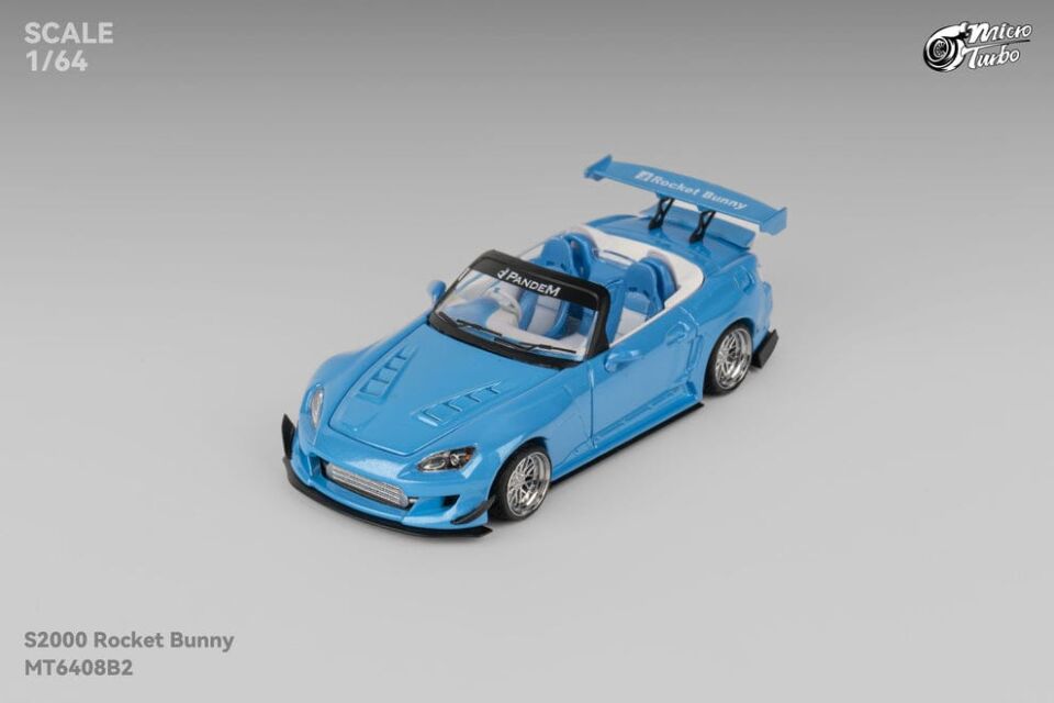 1/64 micro turbo Honda S2000 race car,  metallic blue