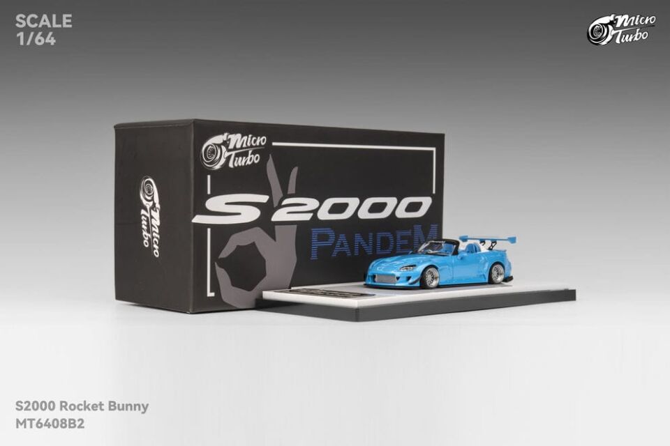 1/64 micro turbo Honda S2000 race car,  metallic blue