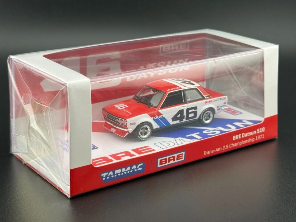 /64 1971 bre datsun 510 #46 john morton trans-am 2.5 championship, white/red/blue