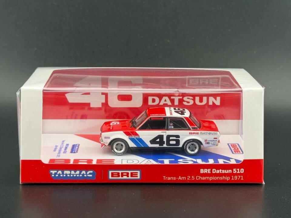 /64 1971 bre datsun 510 #46 john morton trans-am 2.5 championship, white/red/blue