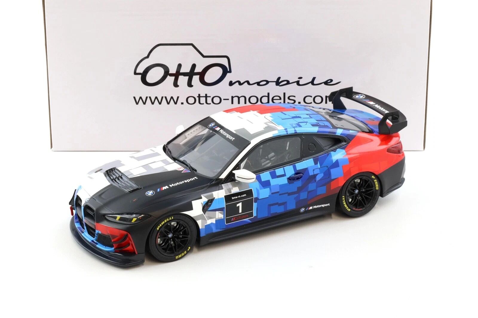 OT1125 2 1/18 2024 bmw m4 gt4 #1 *resin series*, white/red/blue