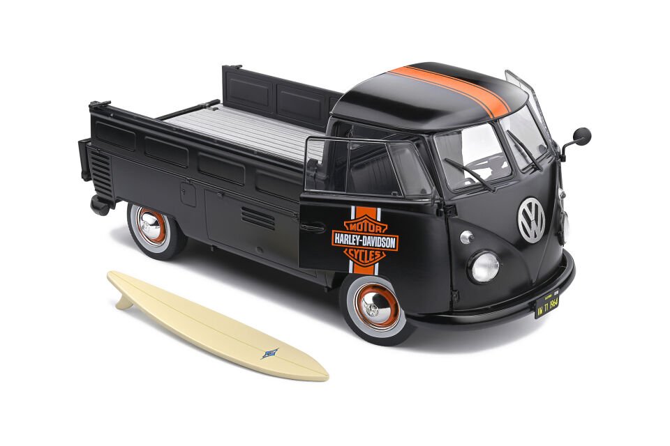 SOLIDO VOLKSWAGEN T1 PICK UP HARLEY-DAVIDSON 1:18